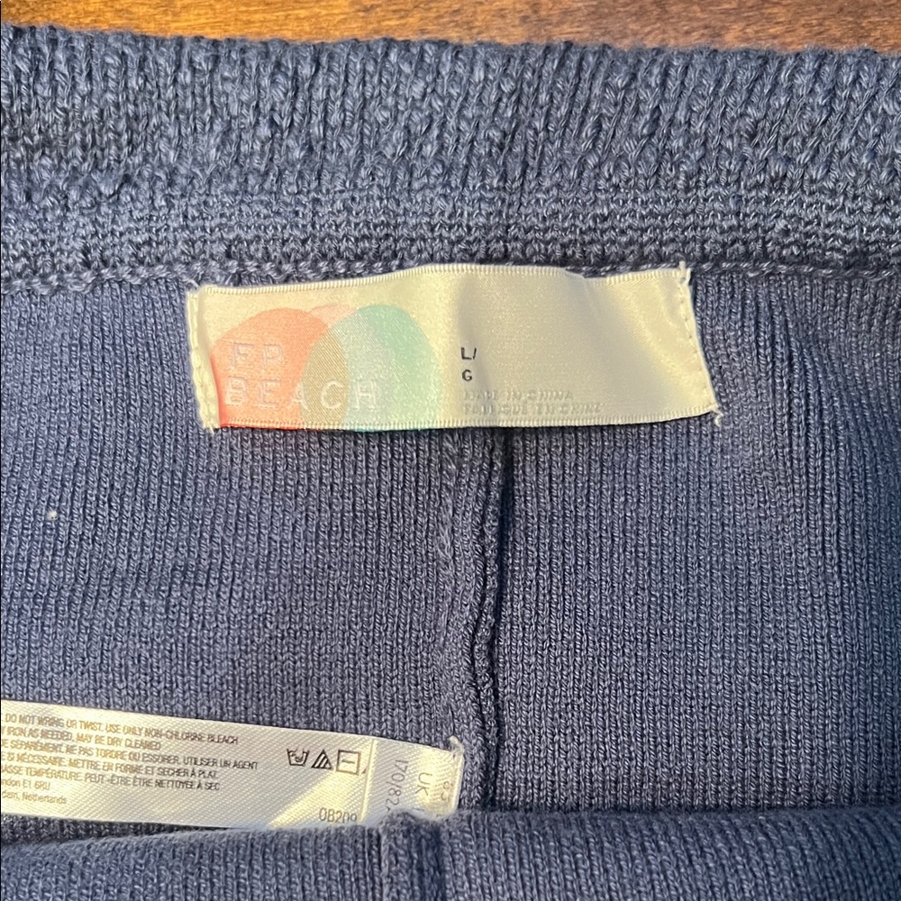 FP Beach Knit Mini Skort Blue - Size L - Free People Beach - Picture 2 of 4
